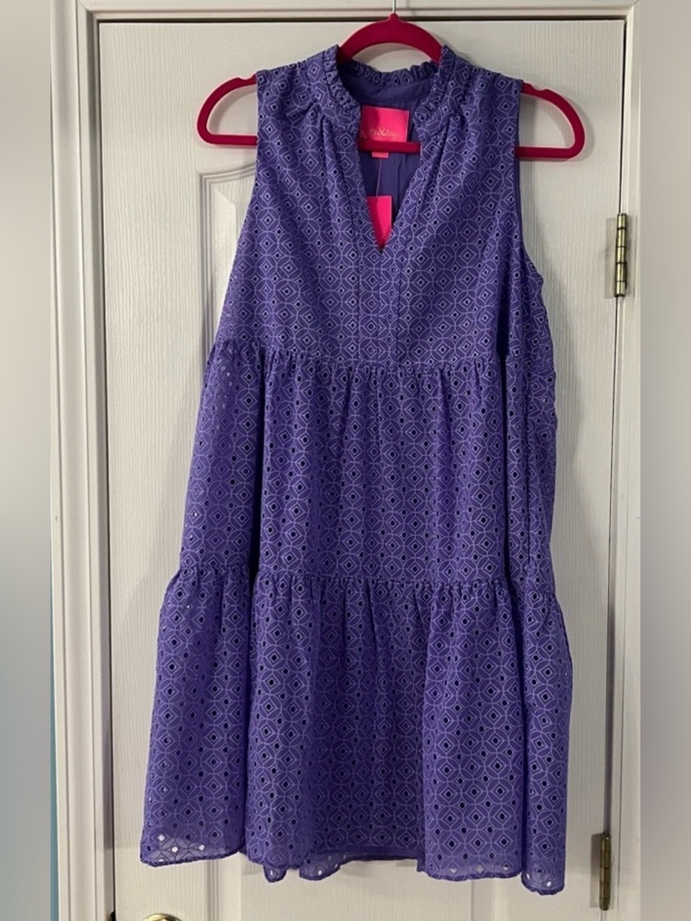 Lilly Pulitzer Purple Eyelet Tiered Mini Dress NWT